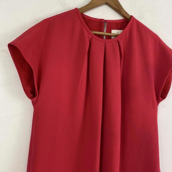 KATE SPADE coral off the shoulder pleated mini dress sz 10 - Picture 3 of 4